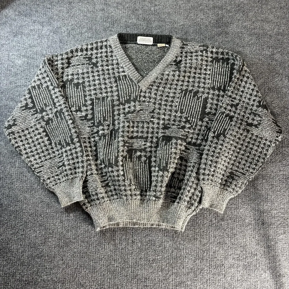Collection International Sweater Mens Large V Neck Knit Pullover Made In Italy
